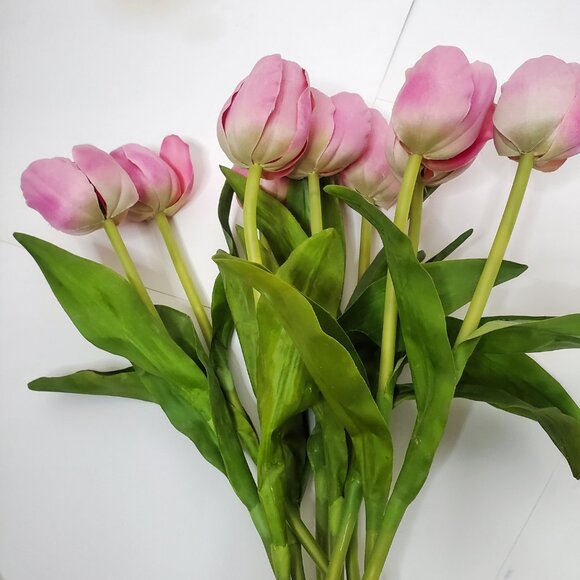 Pottery Barn Faux Tulips with LSA International Glass Vase - Picture 7 of 14